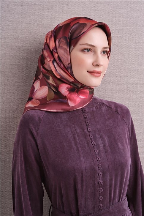Armine Saf İpek Twill Eşarp 9632D 01