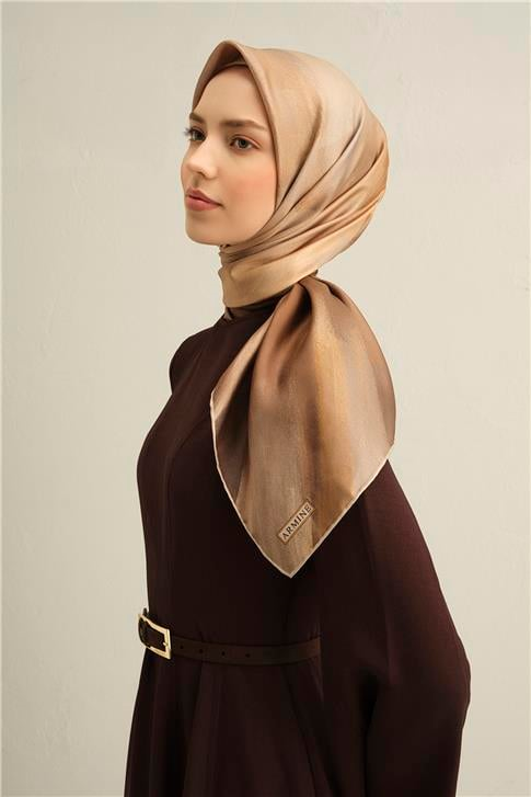 Armine Soyut Desenli Saf İpek Sura Eşarp 9308D 08