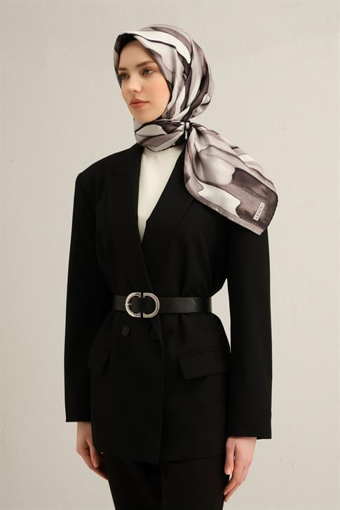 Armine Soyut Desenli Saf İpek Sura Eşarp 9306D 03
