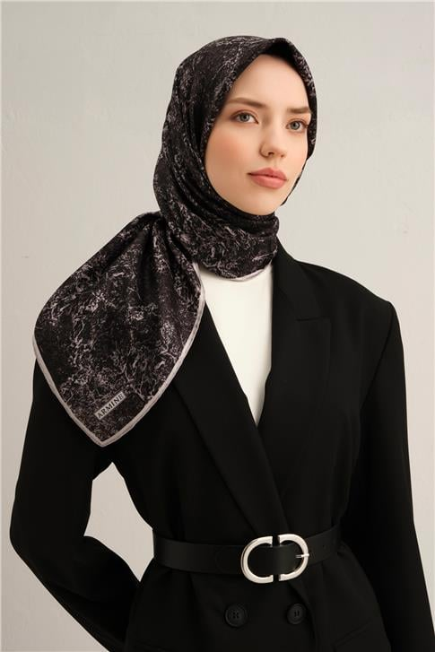 Armine Soyut Desenli Saf İpek Sura Eşarp 9311D 09