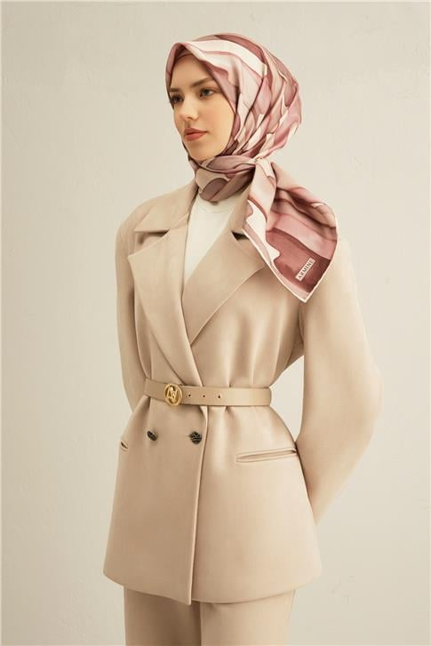 Armine Soyut Desenli Saf İpek Sura Eşarp 9306D 33