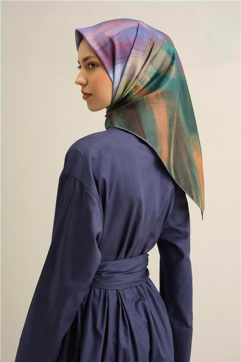 Armine Soyut Desenli Saf İpek Sura Eşarp 9308D 06