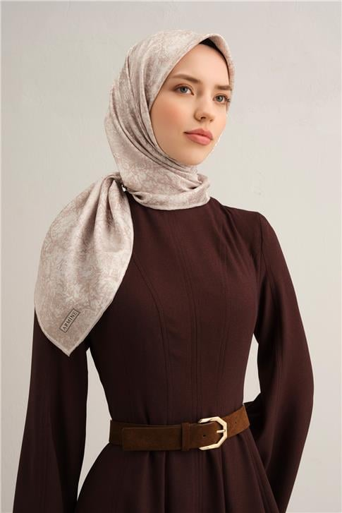 Armine Soyut Desenli Saf İpek Sura Eşarp 9311D 82