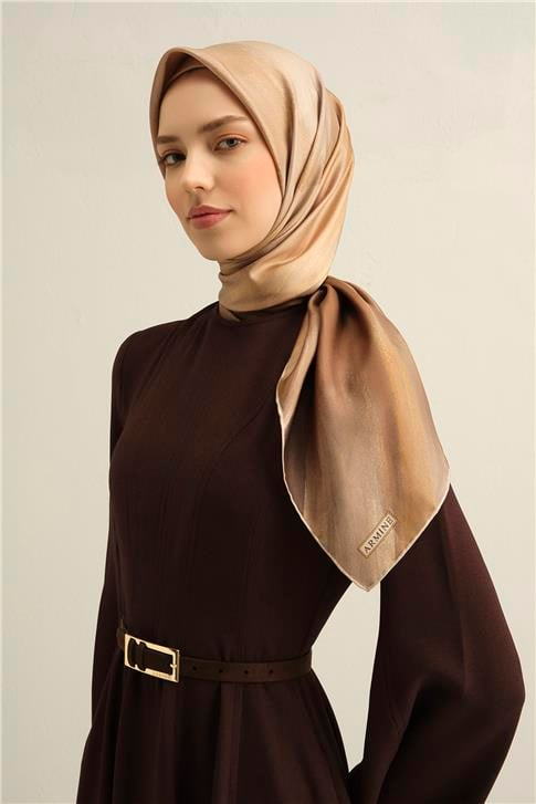 Armine Soyut Desenli Saf İpek Sura Eşarp 9308D 08