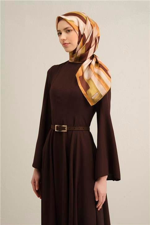 Armine Soyut Desenli Saf İpek Sura Eşarp 9306D 52