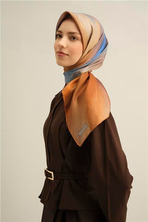 Armine Soyut Desenli Saf İpek Sura Eşarp 9308D 02