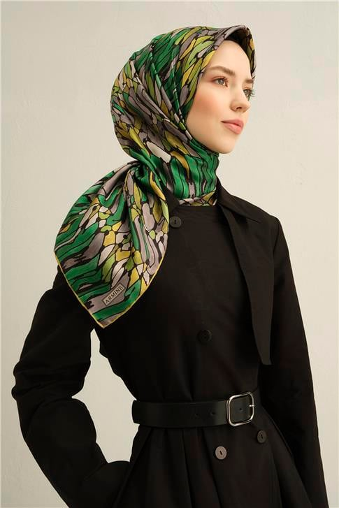 Armine Soyut Desenli Saf İpek Sura Eşarp 9335D 84