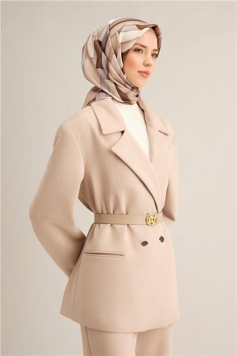 Armine Soyut Desenli Saf İpek Sura Eşarp 9306D 34