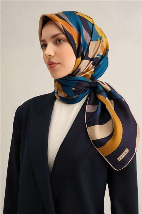 Armine Soyut Desenli Saf İpek Sura Eşarp 9328D 56