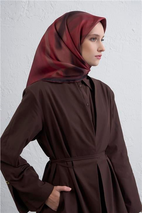 Armine Soyut Desenli Saf İpek Twill Eşarp 9436D 80