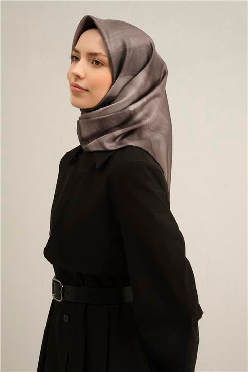 Armine Soyut Desenli Saf İpek Twill Eşarp 9308D 37