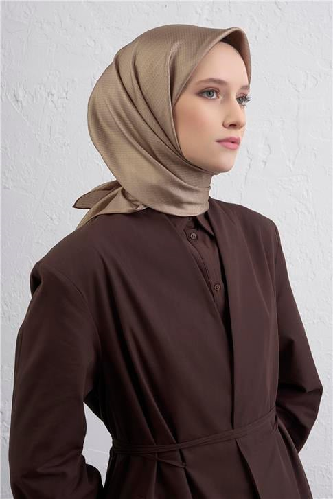 Armine Soyut Desenli Saf İpek Twill Eşarp 9415D 02