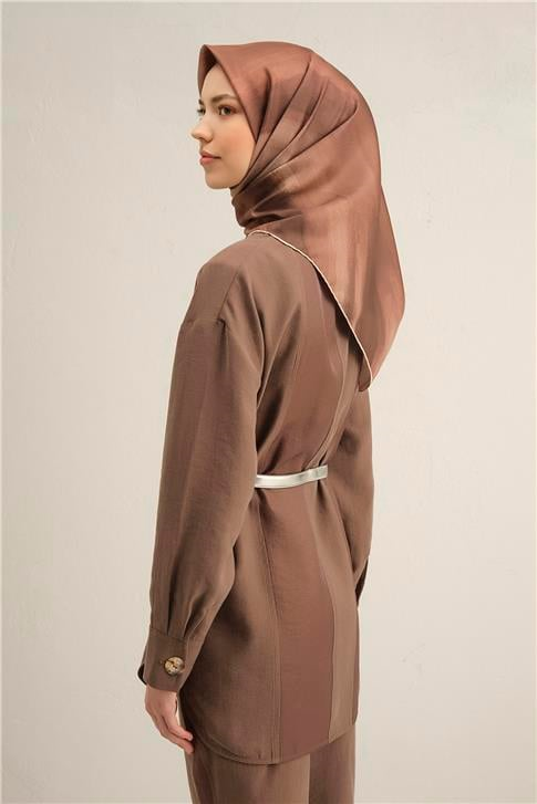 Armine Soyut Desenli Saf İpek Twill Eşarp 9308D 36