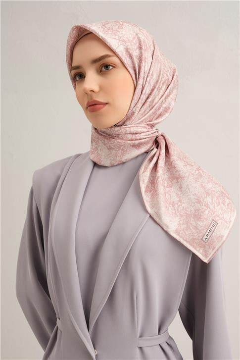 Armine Soyut Desenli Saf İpek Twill Eşarp 9311D 86