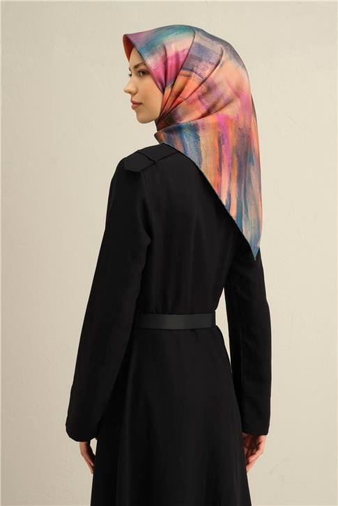 Armine Soyut Desenli Saf İpek Twill Eşarp 9308D 01