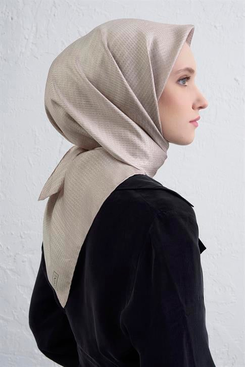 Armine Soyut Desenli Saf İpek Twill Eşarp 9415D 07