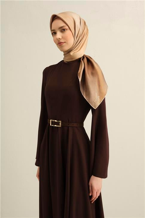 Armine Soyut Desenli Saf İpek Twill Eşarp 9308D 08