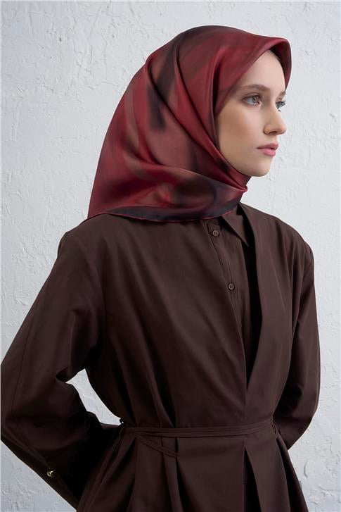 Armine Soyut Desenli Saf İpek Twill Eşarp 9436D 80