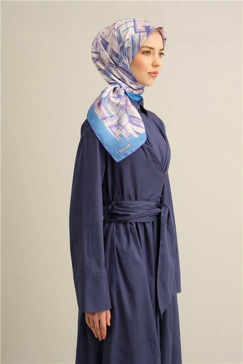 Armine Soyut Desenli Saf İpek Twill Eşarp 9350D 51