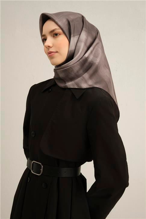 Armine Soyut Desenli Saf İpek Twill Eşarp 9308D 37