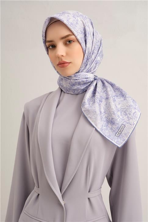 Armine Soyut Desenli Saf İpek Twill Eşarp 9311D 06