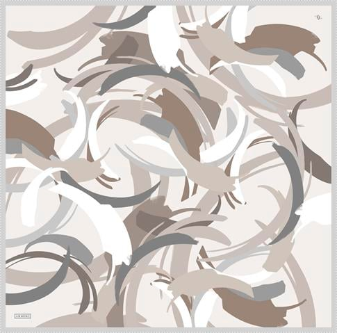 Armine Soyut Desenli Saf İpek Twill Eşarp 9328D 86