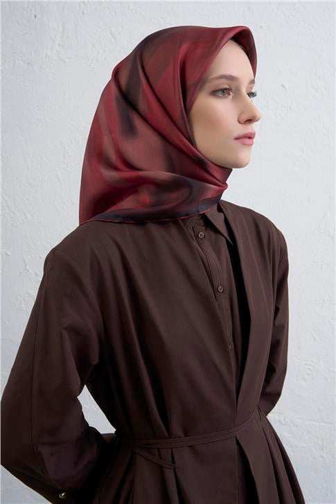 Armine Soyut Desenli Saf İpek Twill Eşarp 9436D 80