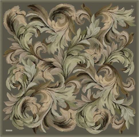 Armine Soyut Desenli Saf İpek Twill Eşarp 9423D 86