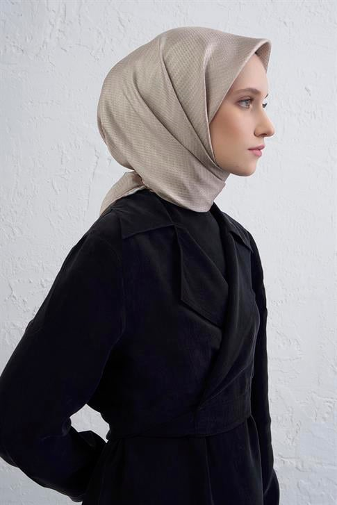 Armine Soyut Desenli Saf İpek Twill Eşarp 9415D 07