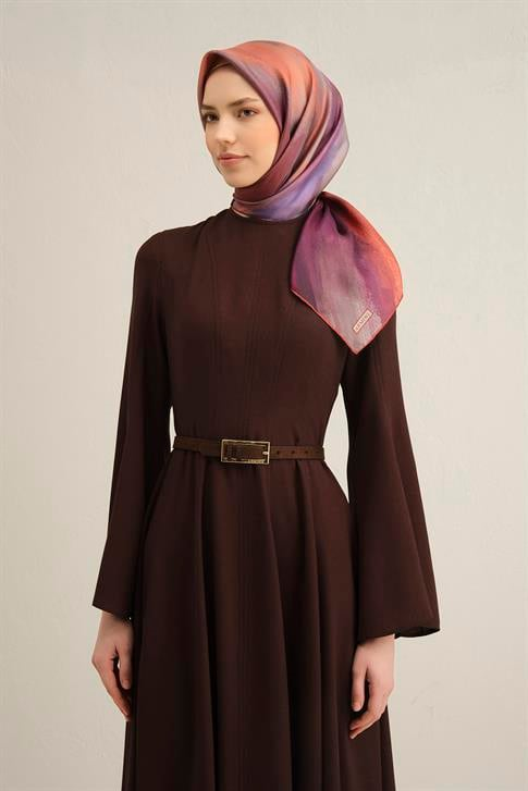 Armine Soyut Desenli Saf İpek Twill Eşarp 9308D 03