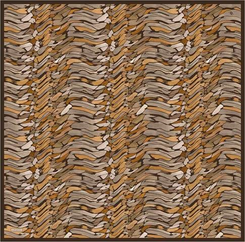 Armine Soyut Desenli Saf İpek Twill Eşarp 9335D 81