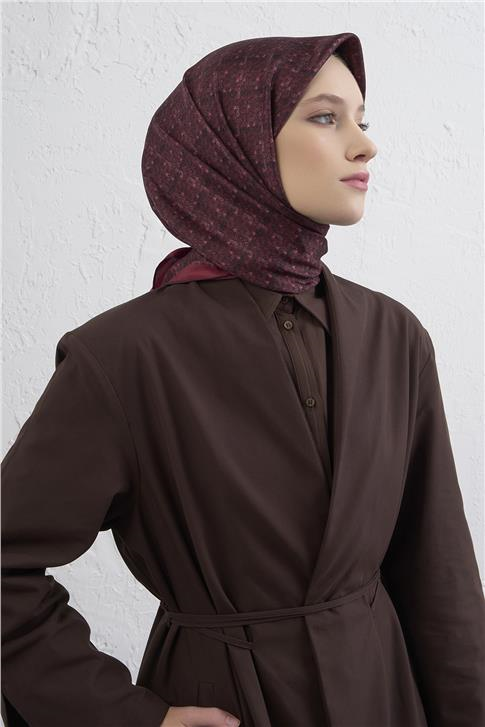 Armine Soyut Desenli Saf İpek Twill Eşarp 9405D 80