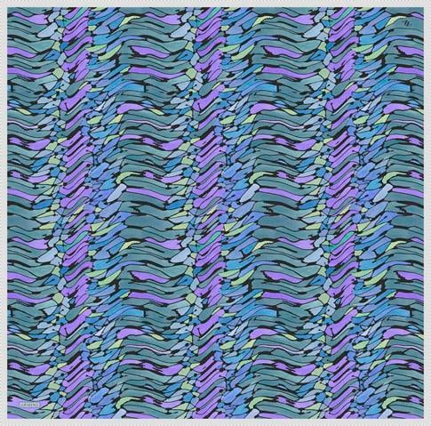 Armine Soyut Desenli Saf İpek Twill Eşarp 9335D 35
