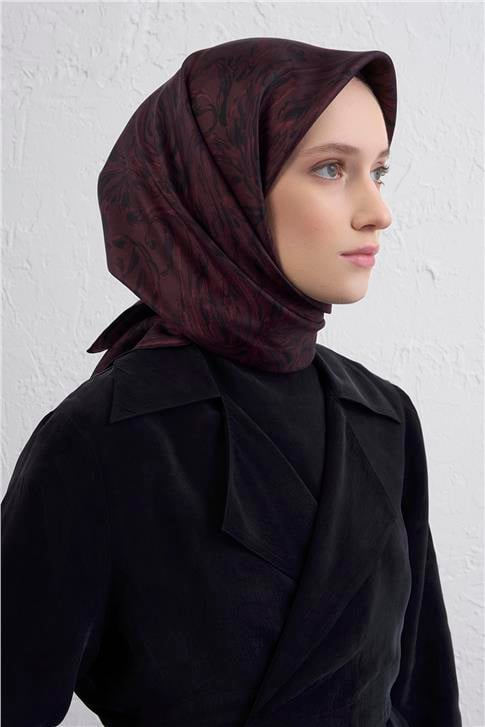 Armine Soyut Desenli Saf İpek Twill Eşarp 9431D 53