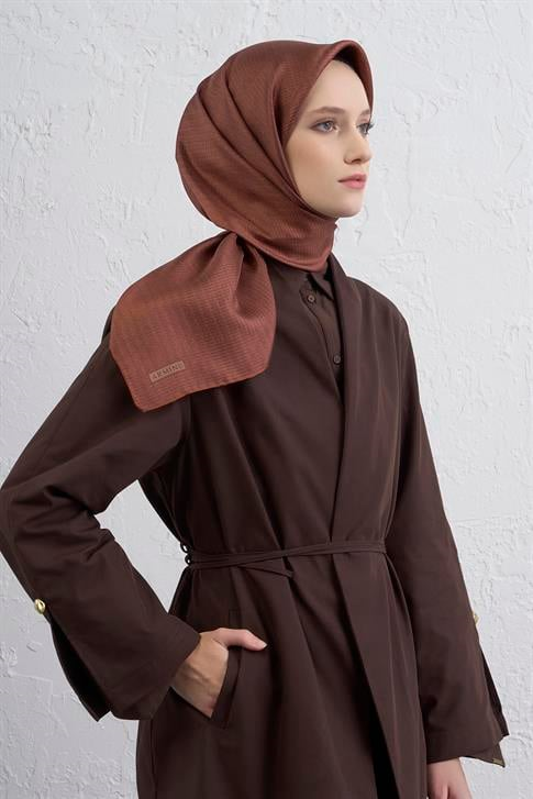 Armine Soyut Desenli Saf İpek Twill Eşarp 9415D 09