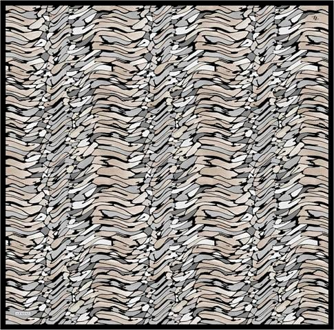 Armine Soyut Desenli Saf İpek Twill Eşarp 9335D 86
