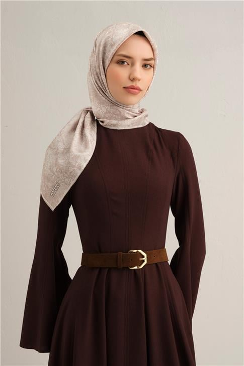 Armine Soyut Desenli Saf İpek Twill Eşarp 9311D 82