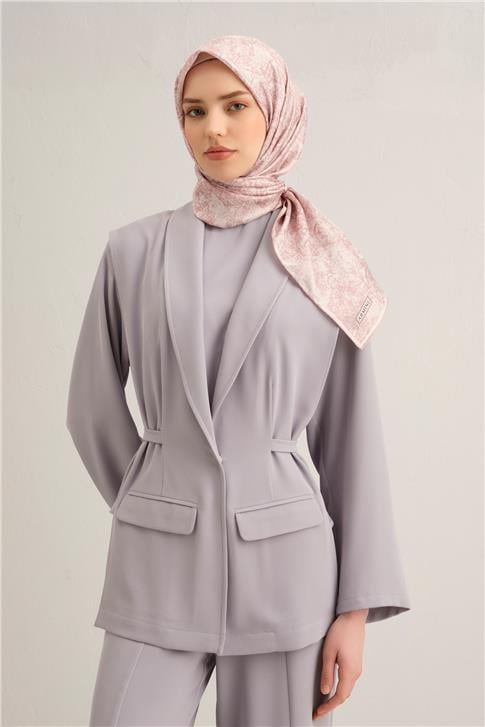 Armine Soyut Desenli Saf İpek Twill Eşarp 9311D 86