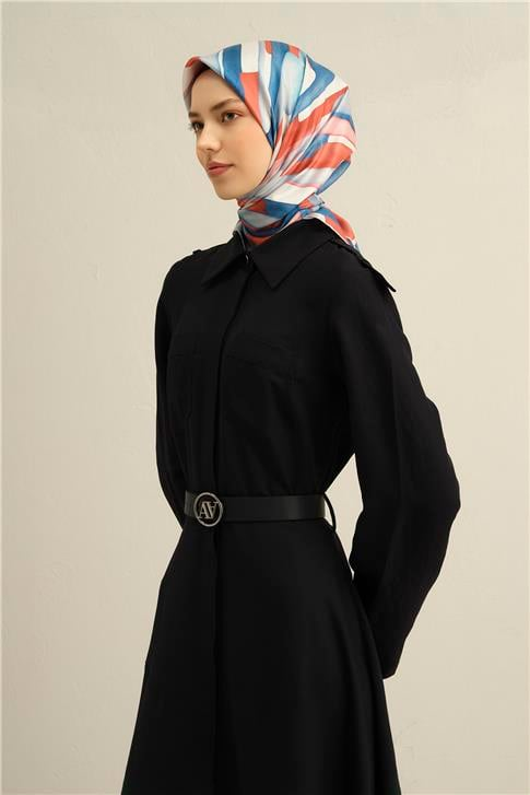 Armine Soyut Desenli Saf İpek Twill Eşarp 9306 31