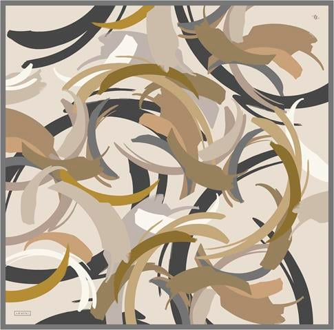 Armine Soyut Desenli Saf İpek Twill Eşarp 9328D 34