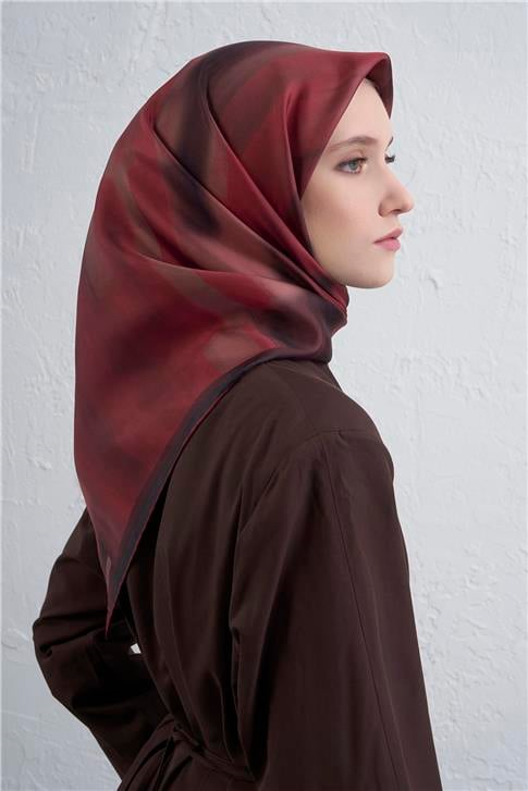 Armine Soyut Desenli Saf İpek Twill Eşarp 9436D 80