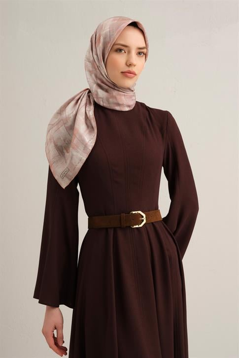 Armine Soyut Desenli Saf İpek Twill Eşarp 9339D 82