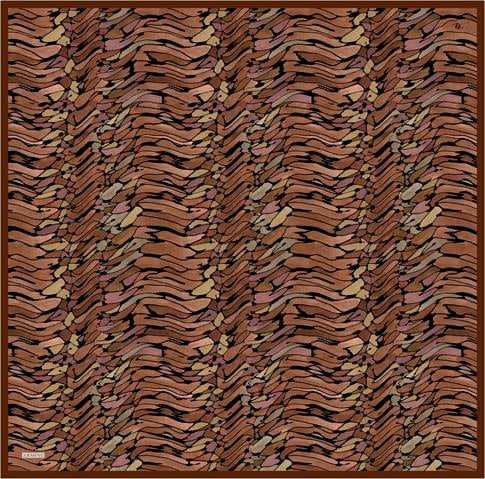 Armine Soyut Desenli Saf İpek Twill Eşarp 9335D 52