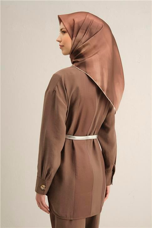 Armine Soyut Desenli Saf İpek Twill Eşarp 9308D 36