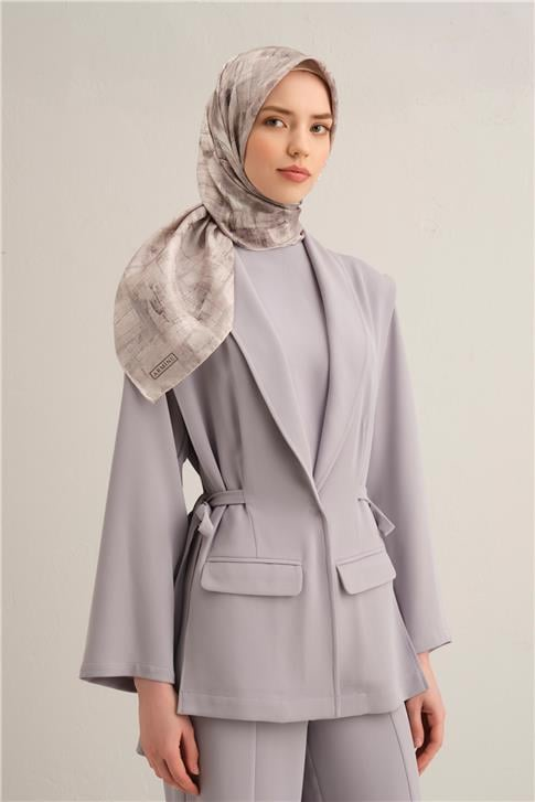 Armine Soyut Desenli Saf İpek Twill Eşarp 9339D 81