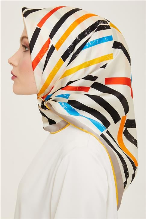 Armine Soyut Desenli Sura İpek Eşarp 24Ya9102 52 09