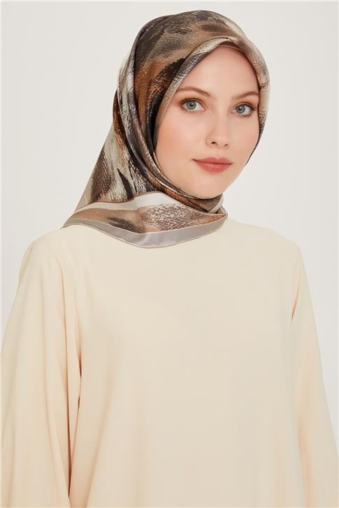Armine Soyut Desenli Sura Saf İpek Eşarp 9240D 83