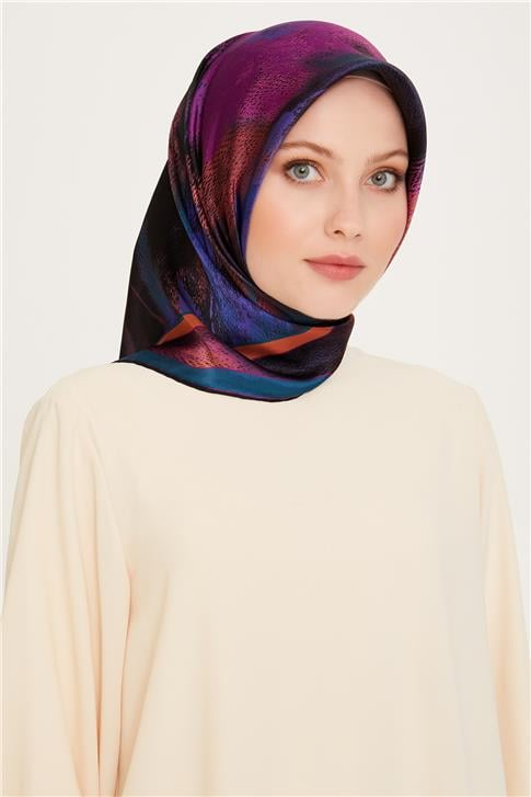 Armine Soyut Desenli Sura Saf İpek Eşarp 9240D 54