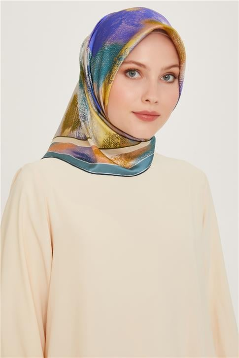 Armine Soyut Desenli Sura Saf İpek Eşarp 9240D 52