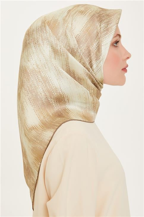 Armine Soyut Desenli Sura Saf İpek Eşarp 9221D 36